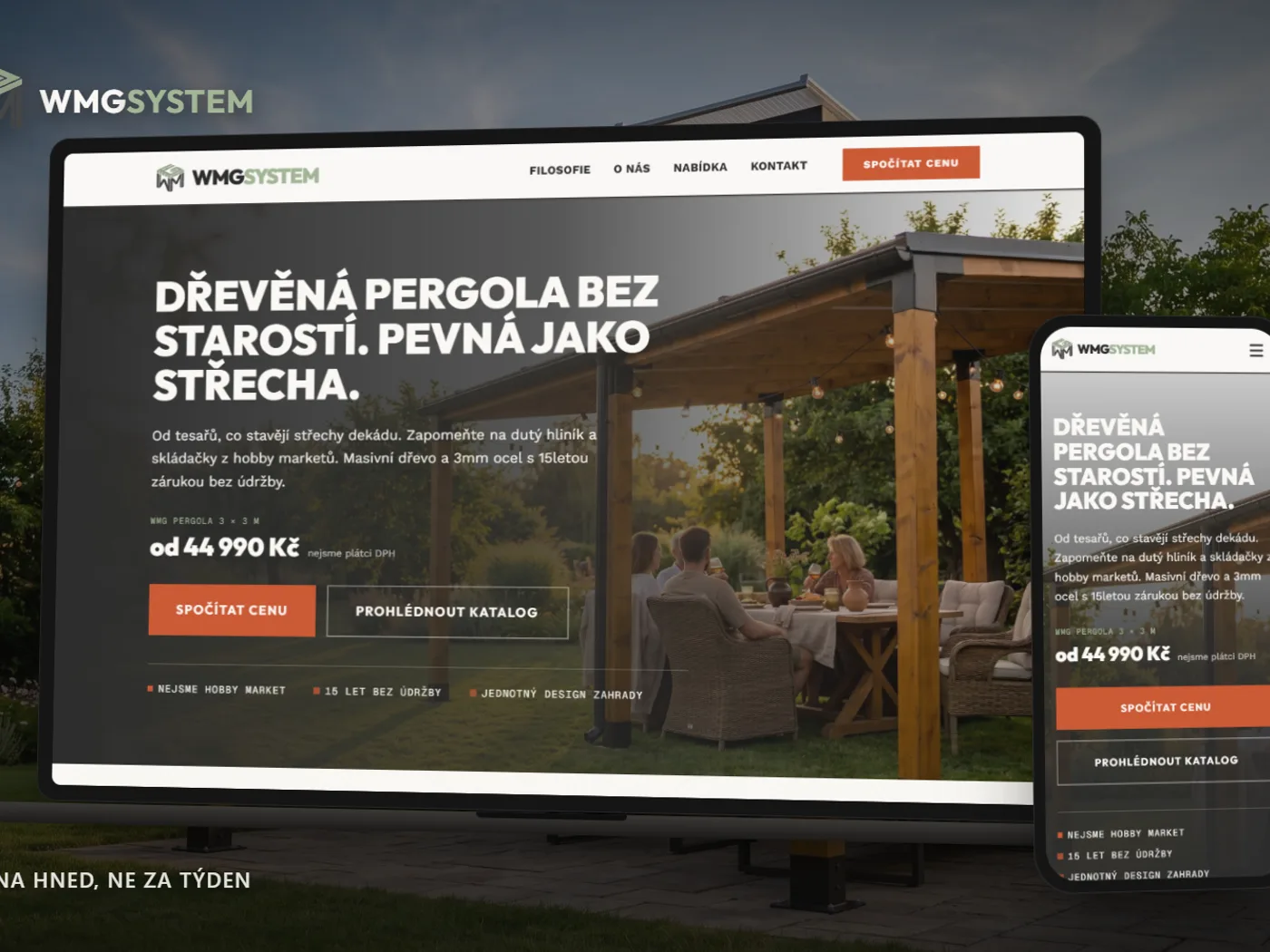 Web na notebooku a v telefonu, mockup