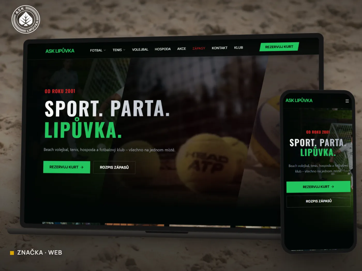 Web ASK Lipůvka na notebooku a v telefonu